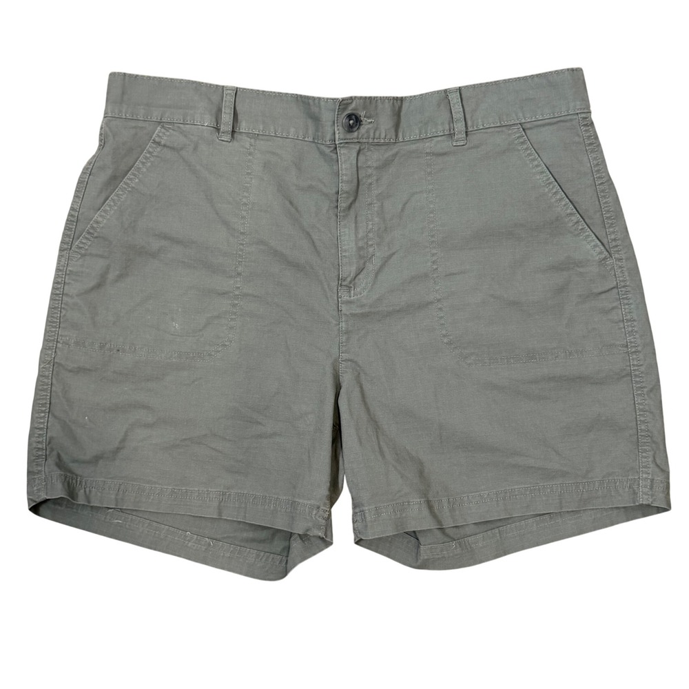 Eddie Bauer Hiking Ripstop Utility Short 5" Outdoor (12) Olive Cotton Stretch - Picture 1 of 12